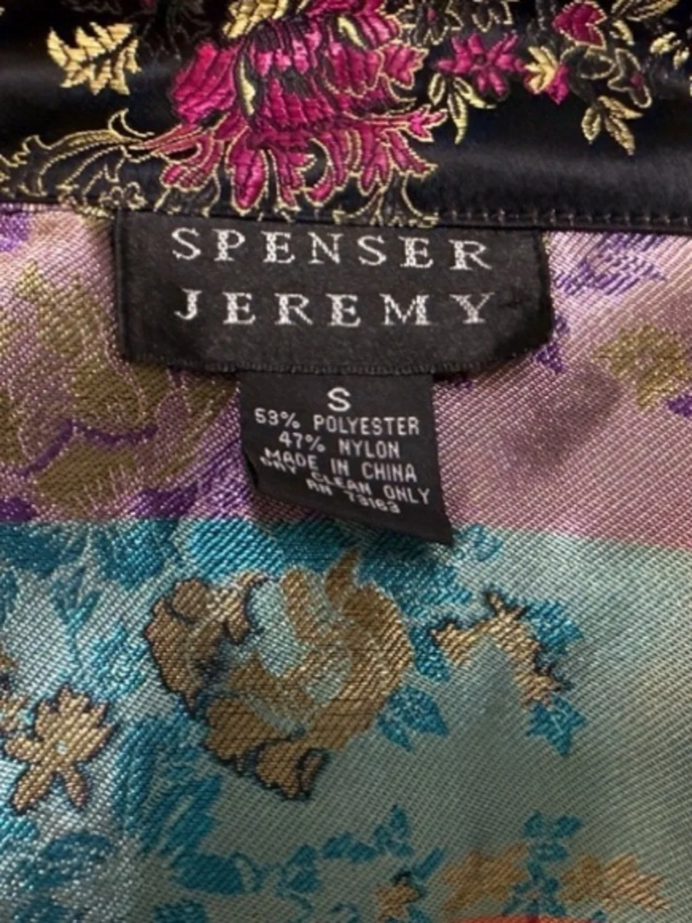 Vintage Spencer Jeremy Y2K Floral Blazer Jacket Asian Brocade Embroidery Smal